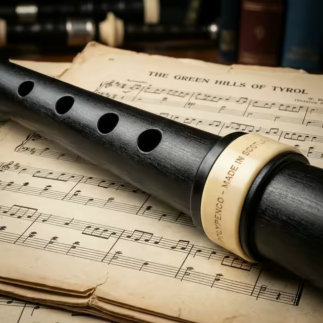 Practice chanter Polypenco posé sur une table, instrument idéal pour débutant